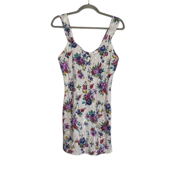 VTG Adonna Floral Slip Lingerie Dress Nature - Picture 5 of 7